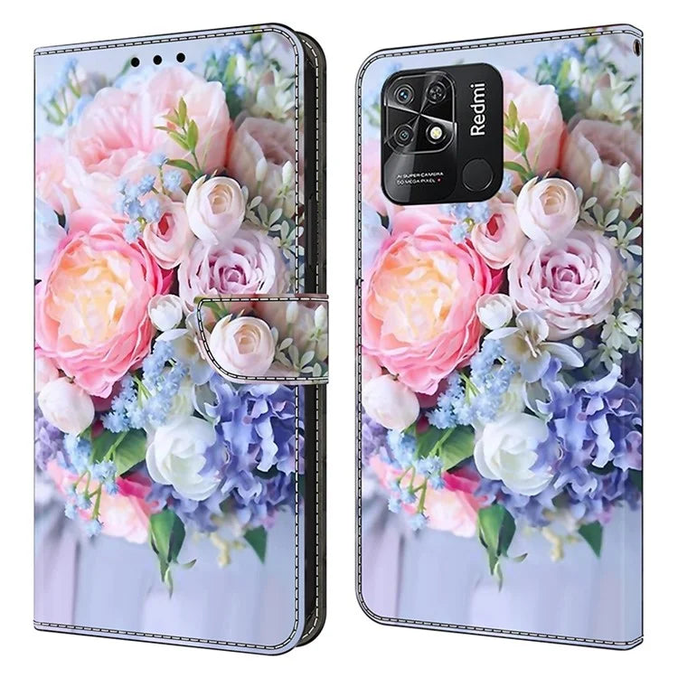 Pattern Printing Leather Case for Xiaomi Redmi 10C 4G Case Anti-Drop Wallet Phone Case