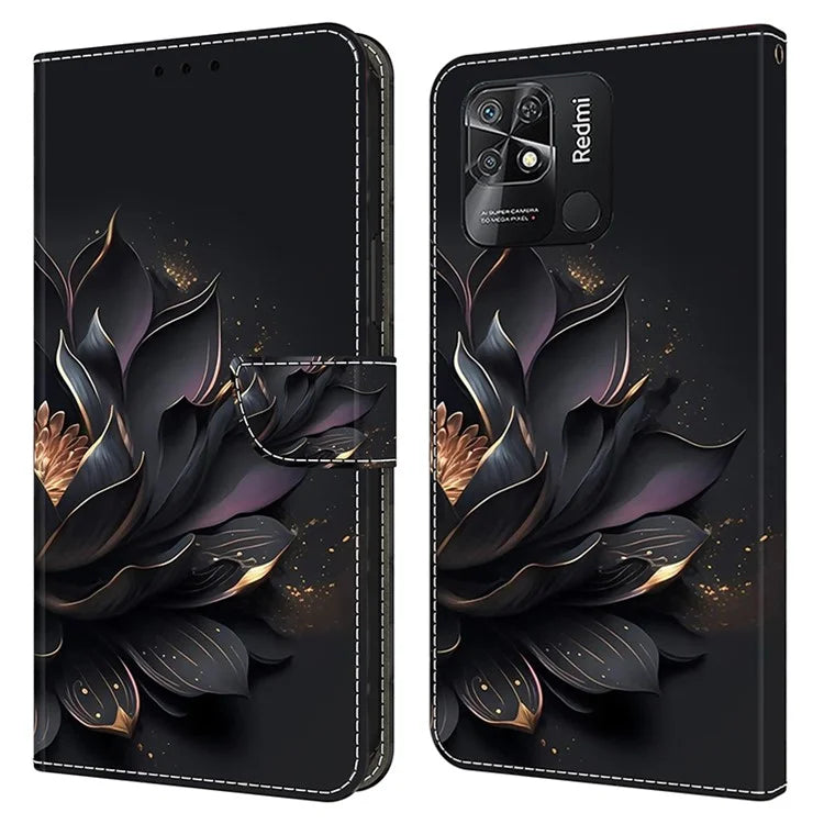 Pattern Printing Leather Case for Xiaomi Redmi 10C 4G Case Anti-Drop Wallet Phone Case