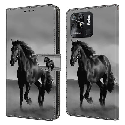Pattern Printing Leather Case for Xiaomi Redmi 10C 4G Case Anti-Drop Wallet Phone Case