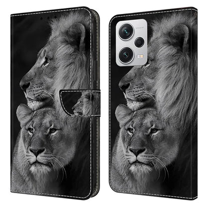 Wallet Phone Case for Xiaomi Redmi Note 12 Pro+ 5G Case Pattern Printing Leather Flip Cover