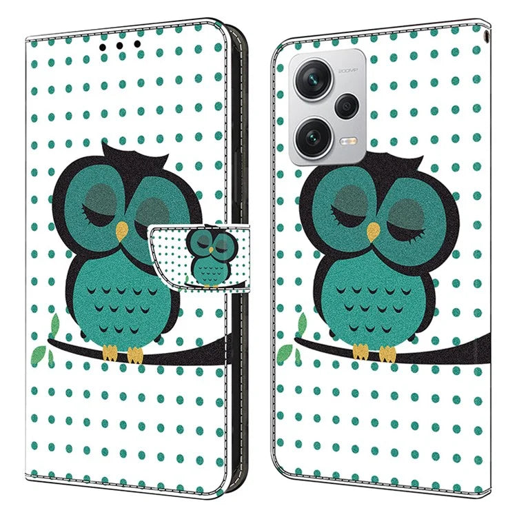 Wallet Phone Case for Xiaomi Redmi Note 12 Pro+ 5G Case Pattern Printing Leather Flip Cover