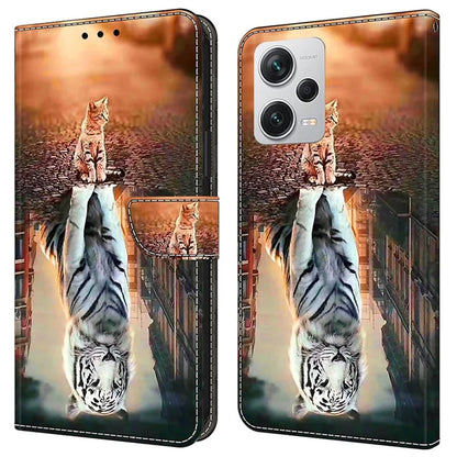 Wallet Phone Case for Xiaomi Redmi Note 12 Pro+ 5G Case Pattern Printing Leather Flip Cover