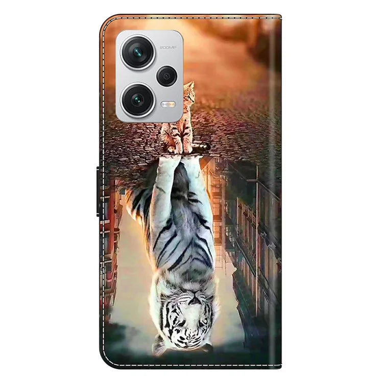 Wallet Phone Case for Xiaomi Redmi Note 12 Pro+ 5G Case Pattern Printing Leather Flip Cover