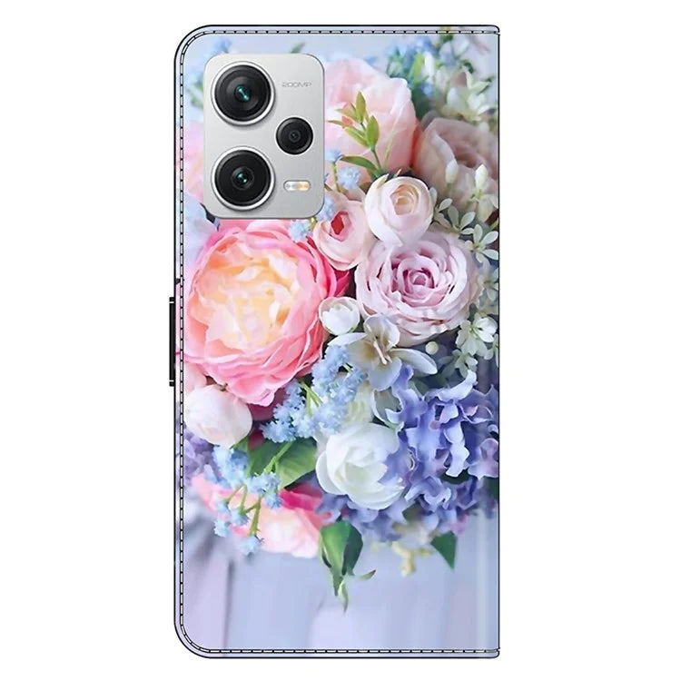 Wallet Phone Case for Xiaomi Redmi Note 12 Pro+ 5G Case Pattern Printing Leather Flip Cover