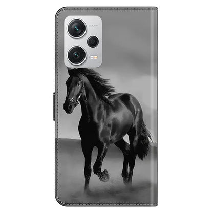 Wallet Phone Case for Xiaomi Redmi Note 12 Pro+ 5G Case Pattern Printing Leather Flip Cover
