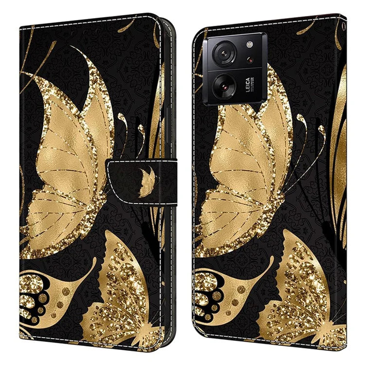 Protective Phone Cover for Xiaomi 13T Pro / 13T Case Pattern Printing Leather Wallet Case