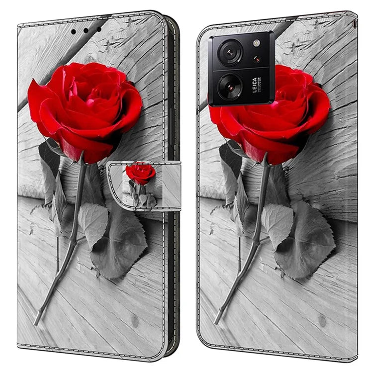 Protective Phone Cover for Xiaomi 13T Pro / 13T Case Pattern Printing Leather Wallet Case