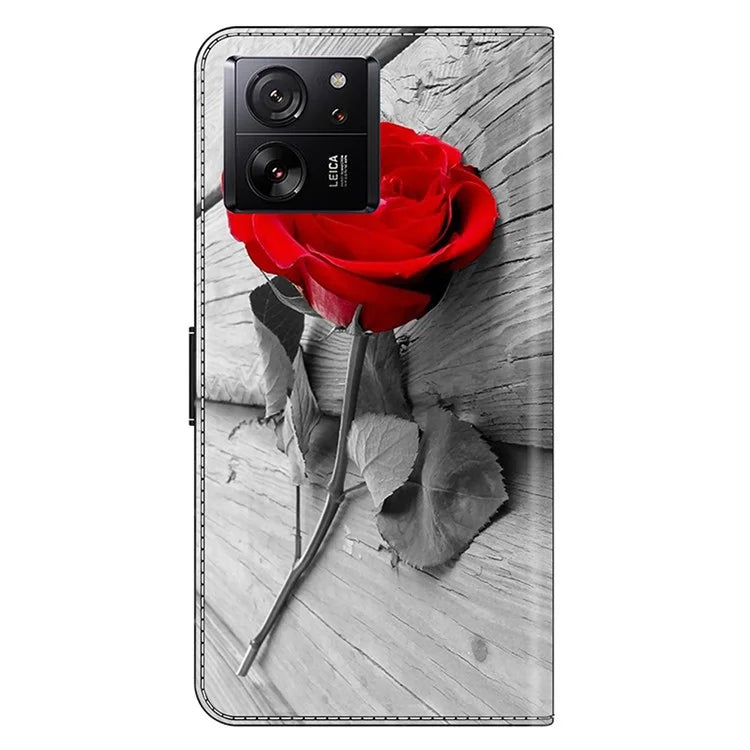 Protective Phone Cover for Xiaomi 13T Pro / 13T Case Pattern Printing Leather Wallet Case