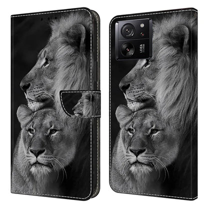 Protective Phone Cover for Xiaomi 13T Pro / 13T Case Pattern Printing Leather Wallet Case