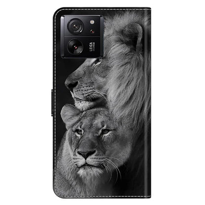 Protective Phone Cover for Xiaomi 13T Pro / 13T Case Pattern Printing Leather Wallet Case