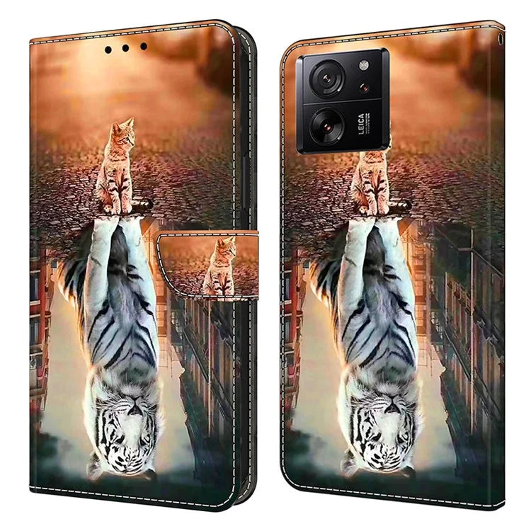 Protective Phone Cover for Xiaomi 13T Pro / 13T Case Pattern Printing Leather Wallet Case