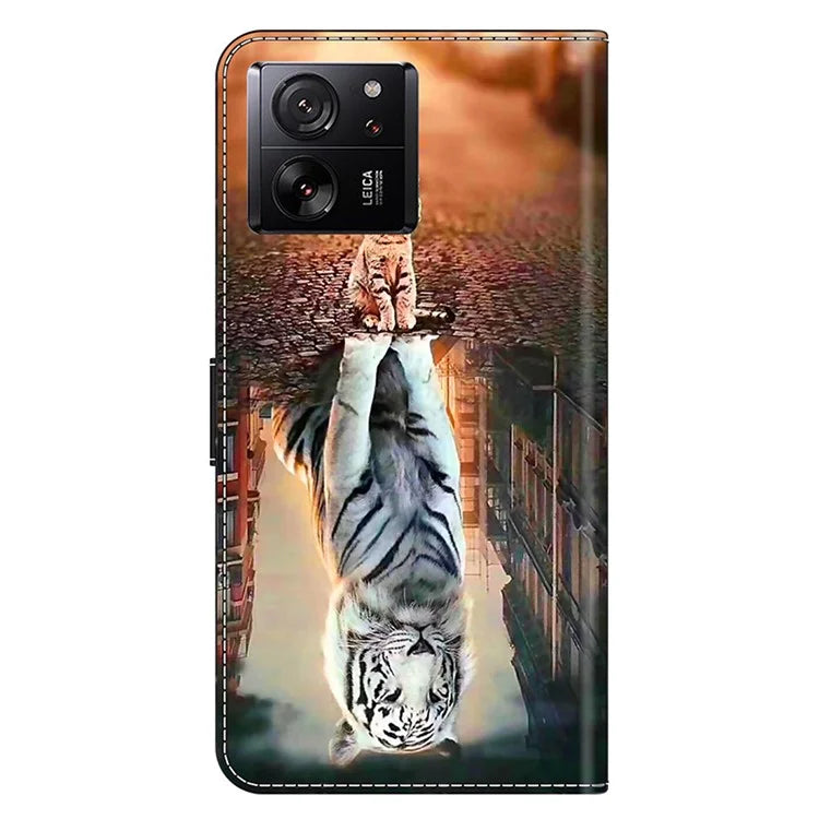 Protective Phone Cover for Xiaomi 13T Pro / 13T Case Pattern Printing Leather Wallet Case