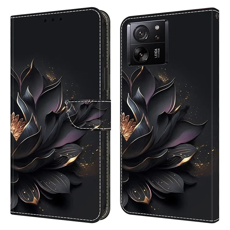 Protective Phone Cover for Xiaomi 13T Pro / 13T Case Pattern Printing Leather Wallet Case