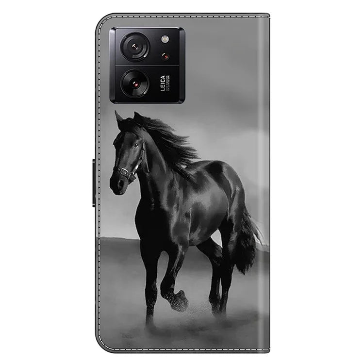 Protective Phone Cover for Xiaomi 13T Pro / 13T Case Pattern Printing Leather Wallet Case