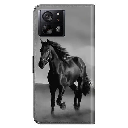Protective Phone Cover for Xiaomi 13T Pro / 13T Case Pattern Printing Leather Wallet Case
