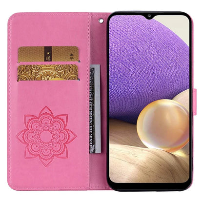 For Samsung Galaxy A15 4G Case Rhinestone Decor Leather Stand Cellphone Wallet Cover