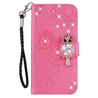 For Samsung Galaxy A15 4G Case Rhinestone Decor Leather Stand Cellphone Wallet Cover