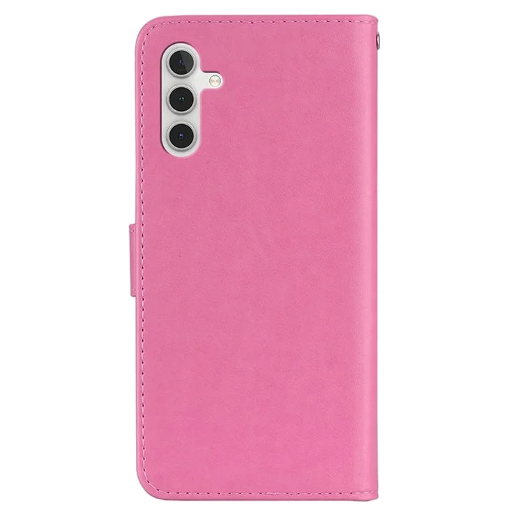 For Samsung Galaxy A15 4G Case Rhinestone Decor Leather Stand Cellphone Wallet Cover