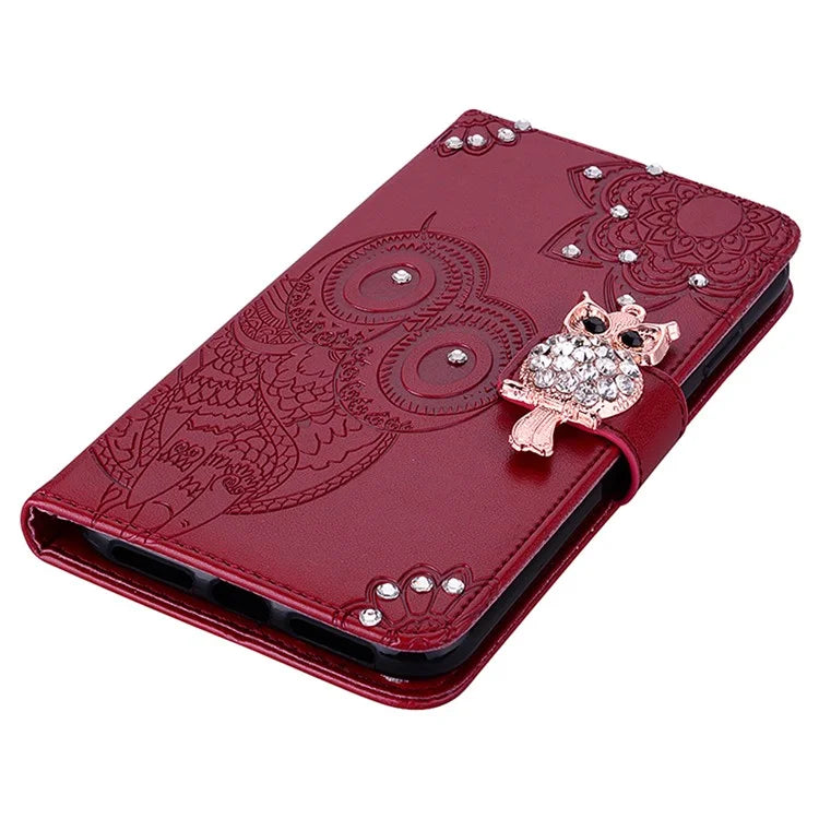 For Samsung Galaxy A15 4G Case Rhinestone Decor Leather Stand Cellphone Wallet Cover