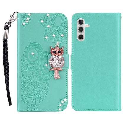 For Samsung Galaxy A15 4G Case Rhinestone Decor Leather Stand Cellphone Wallet Cover