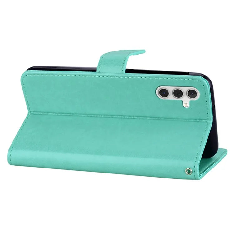 For Samsung Galaxy A15 4G Case Rhinestone Decor Leather Stand Cellphone Wallet Cover
