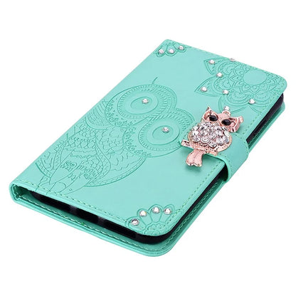 For Samsung Galaxy A15 4G Case Rhinestone Decor Leather Stand Cellphone Wallet Cover