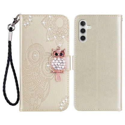 For Samsung Galaxy A15 4G Case Rhinestone Decor Leather Stand Cellphone Wallet Cover