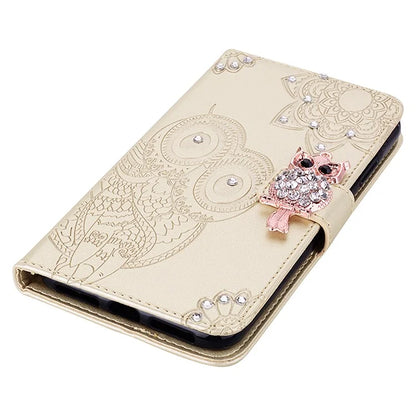 For Samsung Galaxy A15 4G Case Rhinestone Decor Leather Stand Cellphone Wallet Cover