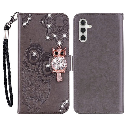For Samsung Galaxy A15 4G Case Rhinestone Decor Leather Stand Cellphone Wallet Cover