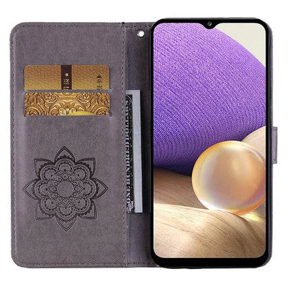 For Samsung Galaxy A15 4G Case Rhinestone Decor Leather Stand Cellphone Wallet Cover