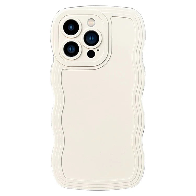 For iPhone 15 Pro Case Shockproof Shell TPU Phone Cover with Wave Shape Edge