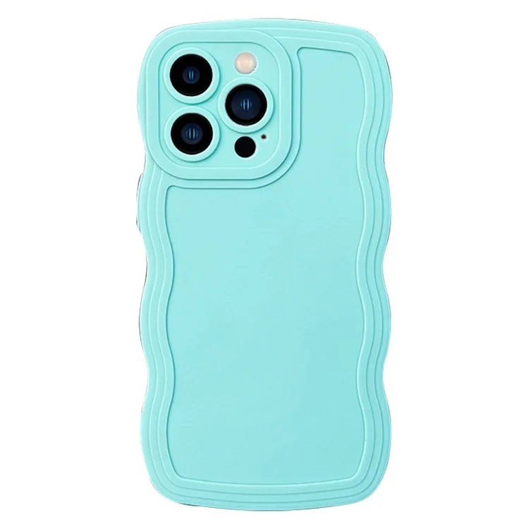 For iPhone 15 Pro Case Shockproof Shell TPU Phone Cover with Wave Shape Edge