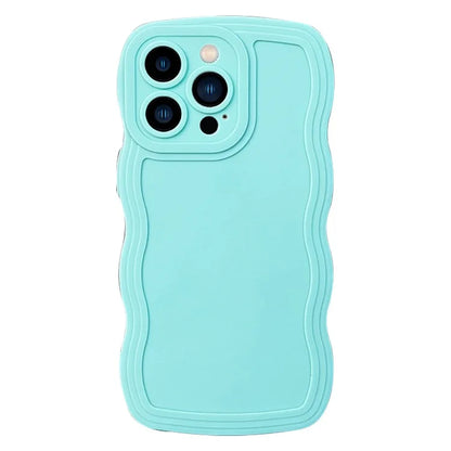 For iPhone 15 Pro Case Shockproof Shell TPU Phone Cover with Wave Shape Edge