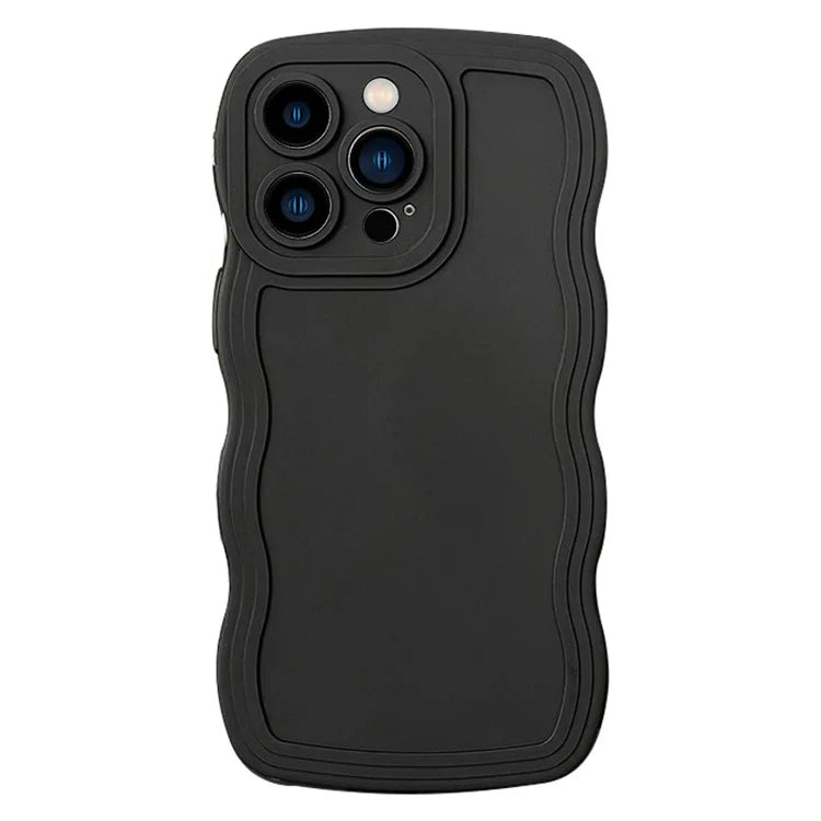 For iPhone 15 Pro Case Shockproof Shell TPU Phone Cover with Wave Shape Edge