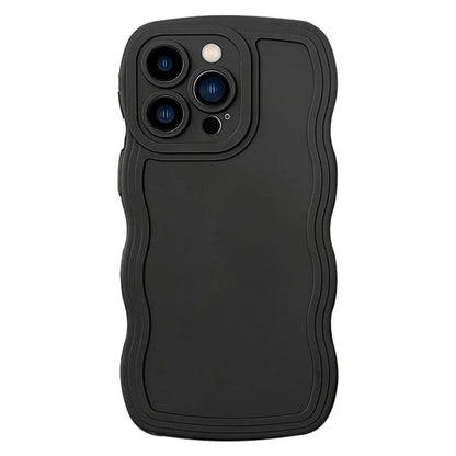 For iPhone 15 Pro Case Shockproof Shell TPU Phone Cover with Wave Shape Edge