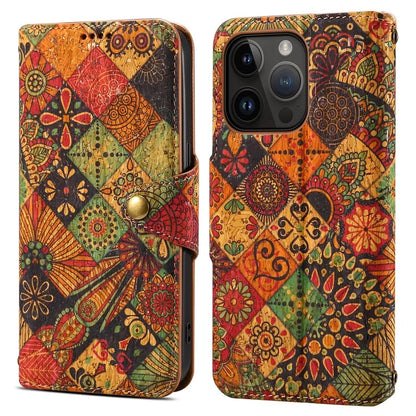 For iPhone 14 Pro Case Flower Pattern PU Leather Wallet Shockproof Phone Cover