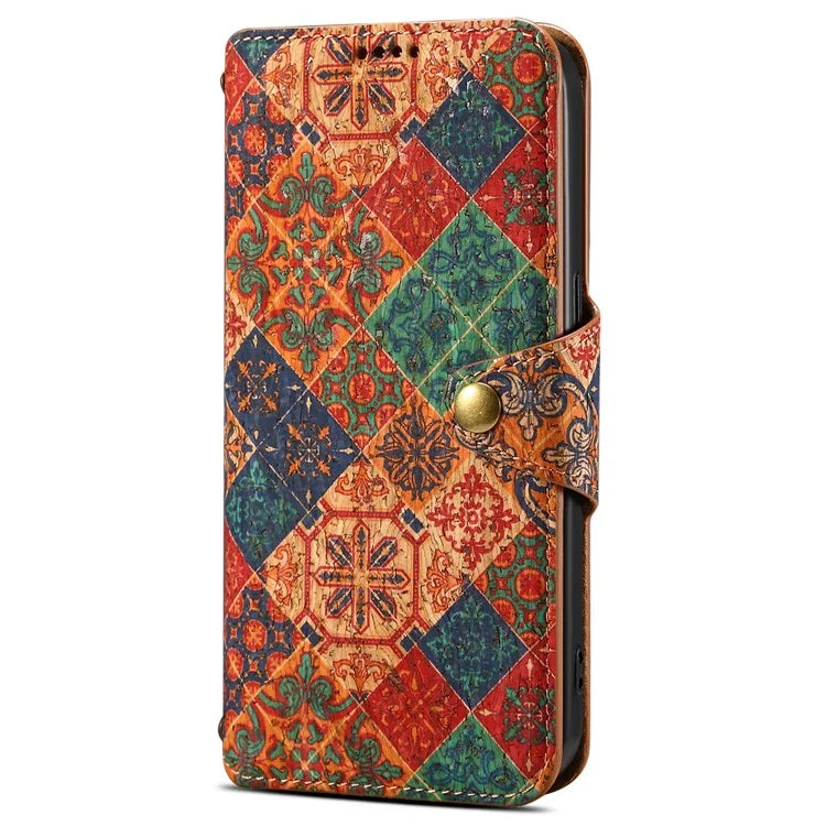 For iPhone 14 Pro Case Flower Pattern PU Leather Wallet Shockproof Phone Cover