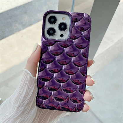 For iPhone 15 Pro Case 3D Effect Mermaid Scale TPU Phone Cover