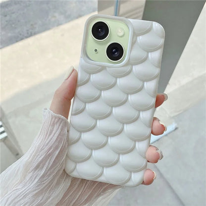 For iPhone 15 Case 3D Effect Mermaid Scale Drop-proof TPU Phone Cover