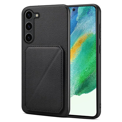 For Samsung Galaxy S21 FE 5G Case Leather+PC+TPU Phone Cover with Hidden Card Holder