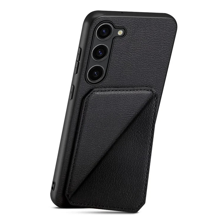 For Samsung Galaxy S21 FE 5G Case Leather+PC+TPU Phone Cover with Hidden Card Holder