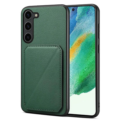 For Samsung Galaxy S21 FE 5G Case Leather+PC+TPU Phone Cover with Hidden Card Holder