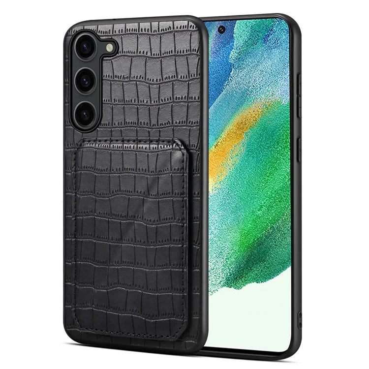 For Samsung Galaxy S21 FE 5G Case PU+PC+TPU Cellphone Cover with Hidden Card Holder
