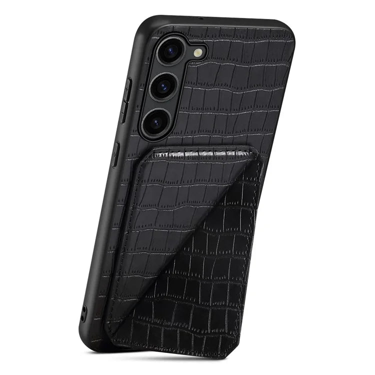 For Samsung Galaxy S21 FE 5G Case PU+PC+TPU Cellphone Cover with Hidden Card Holder