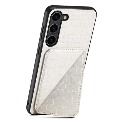 For Samsung Galaxy S21 FE 5G Case PU+PC+TPU Cellphone Cover with Hidden Card Holder