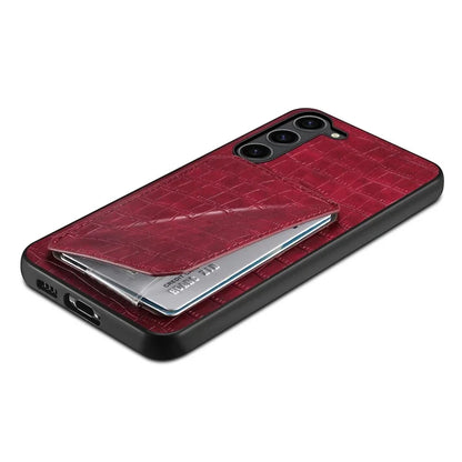 For Samsung Galaxy S21 FE 5G Case PU+PC+TPU Cellphone Cover with Hidden Card Holder
