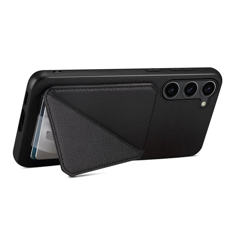 For Samsung Galaxy S23 Case PU Leather+PC+TPU Hidden Card Holder Phone Cover