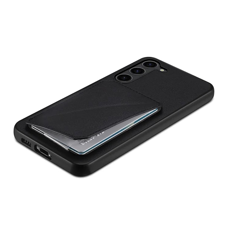 For Samsung Galaxy S23 Case PU Leather+PC+TPU Hidden Card Holder Phone Cover