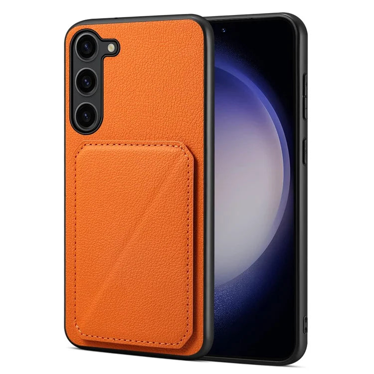 For Samsung Galaxy S23 Case PU Leather+PC+TPU Hidden Card Holder Phone Cover