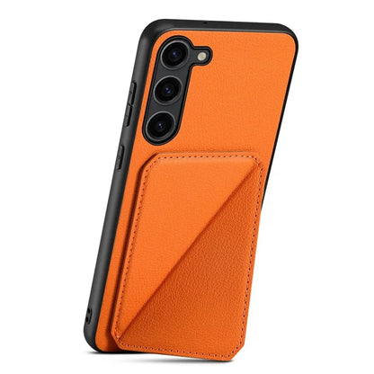 For Samsung Galaxy S23 Case PU Leather+PC+TPU Hidden Card Holder Phone Cover